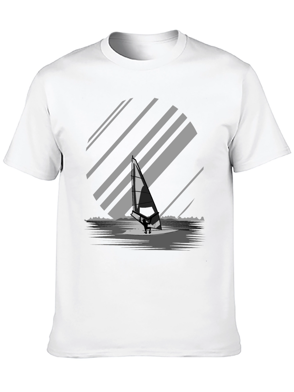 Windsurfer Graphic Tee - Black Cotton Blend T-Shirt