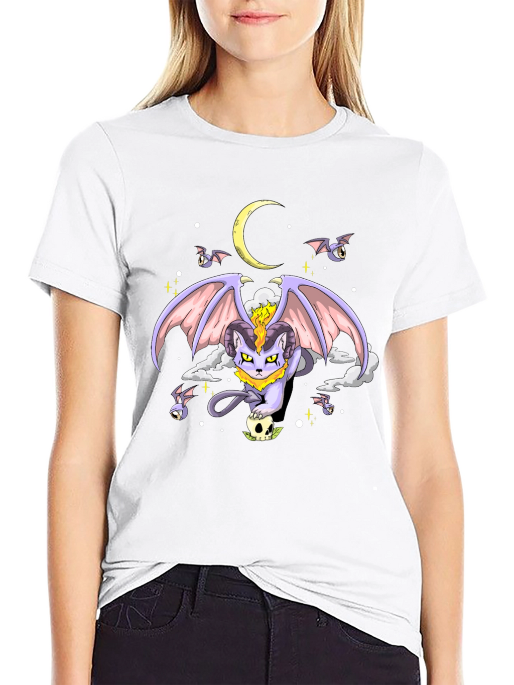 Gothic Cat Moon T-Shirt