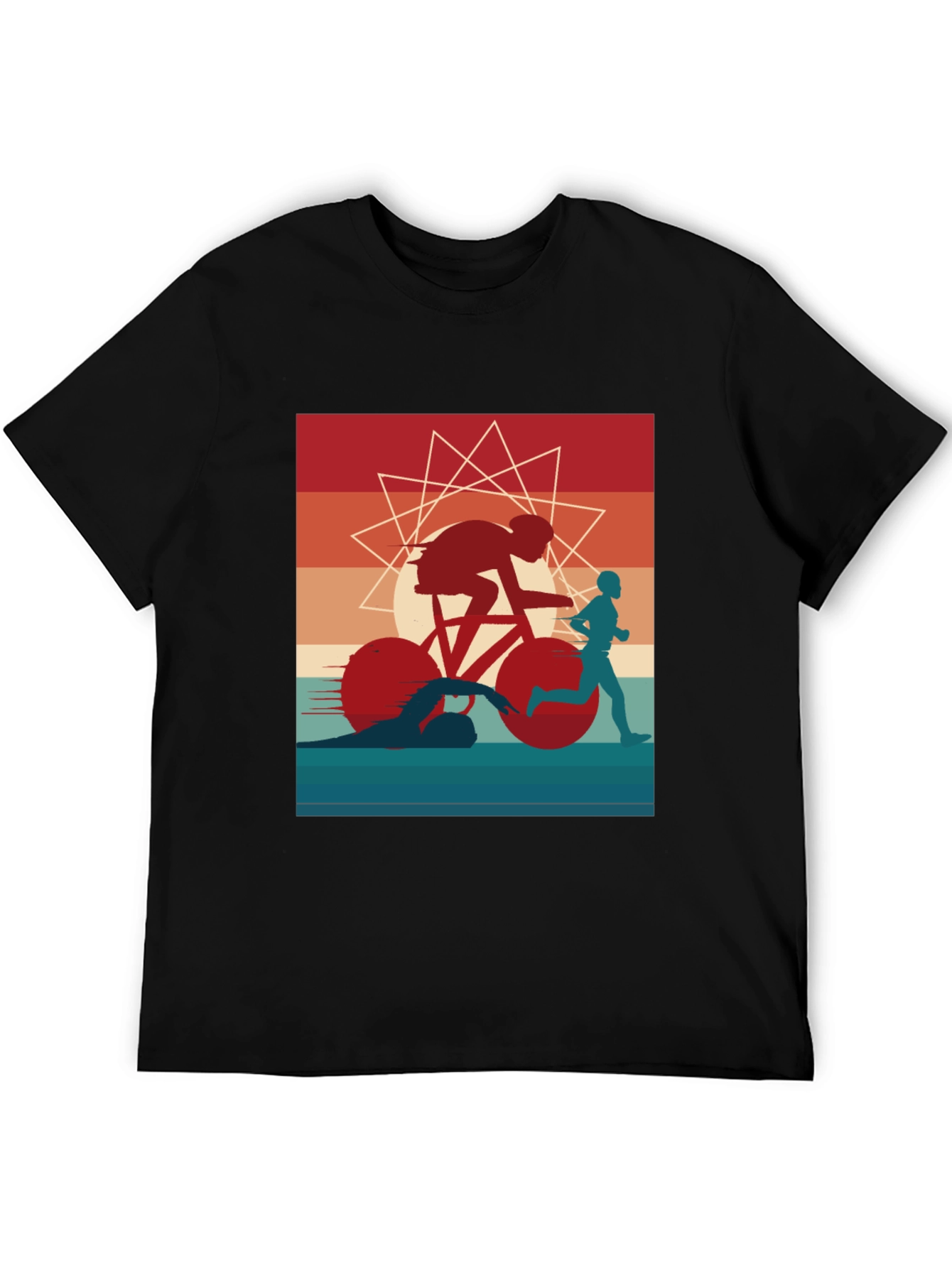 Triathlon Graphic Tee - Sporty Athlete Design