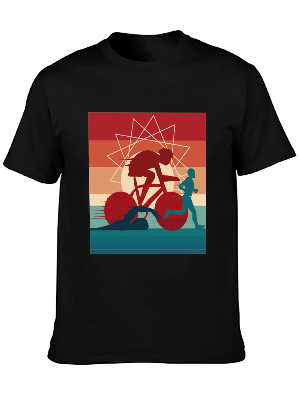 Triathlon Graphic Tee - Sporty Athlete Design