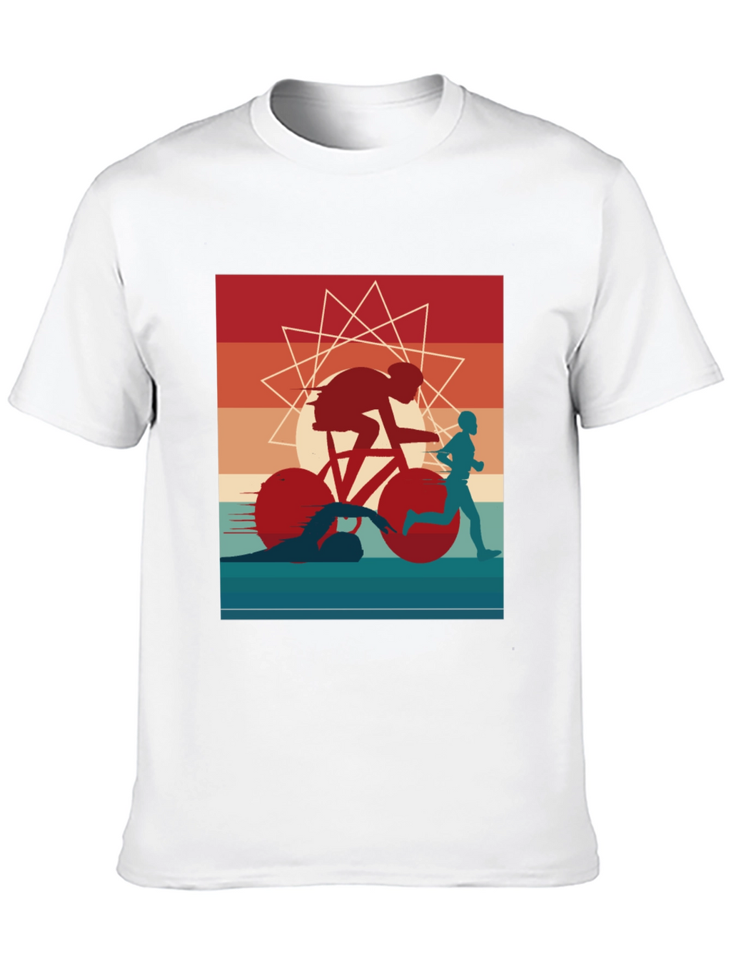 Triathlon Graphic Tee - Sporty Athlete Design