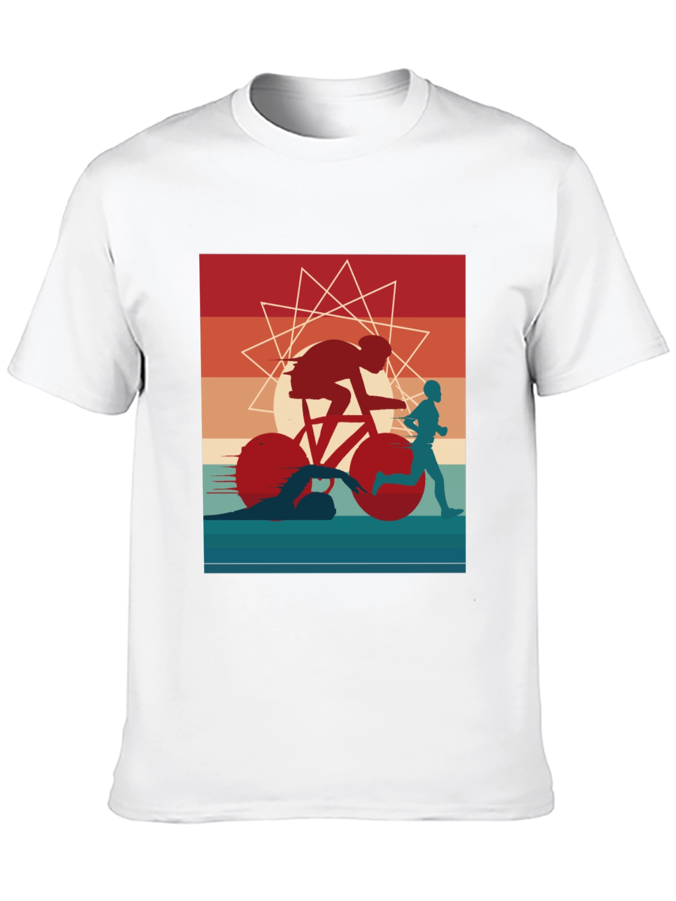 Triathlon Graphic Tee - Sporty Athlete Design