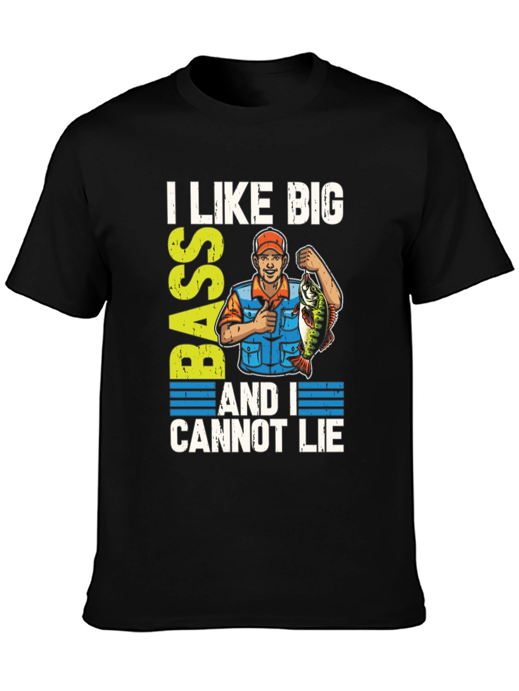 I Like Big Bass Funny Fishing T-Shirt