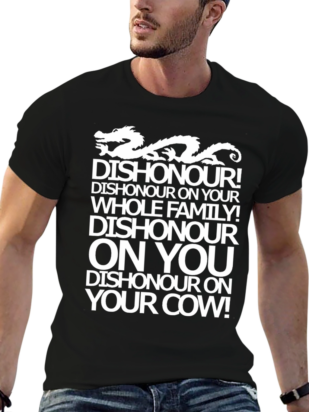 Dishonour Dragon Graphic T-Shirt - Funny Novelty Tee