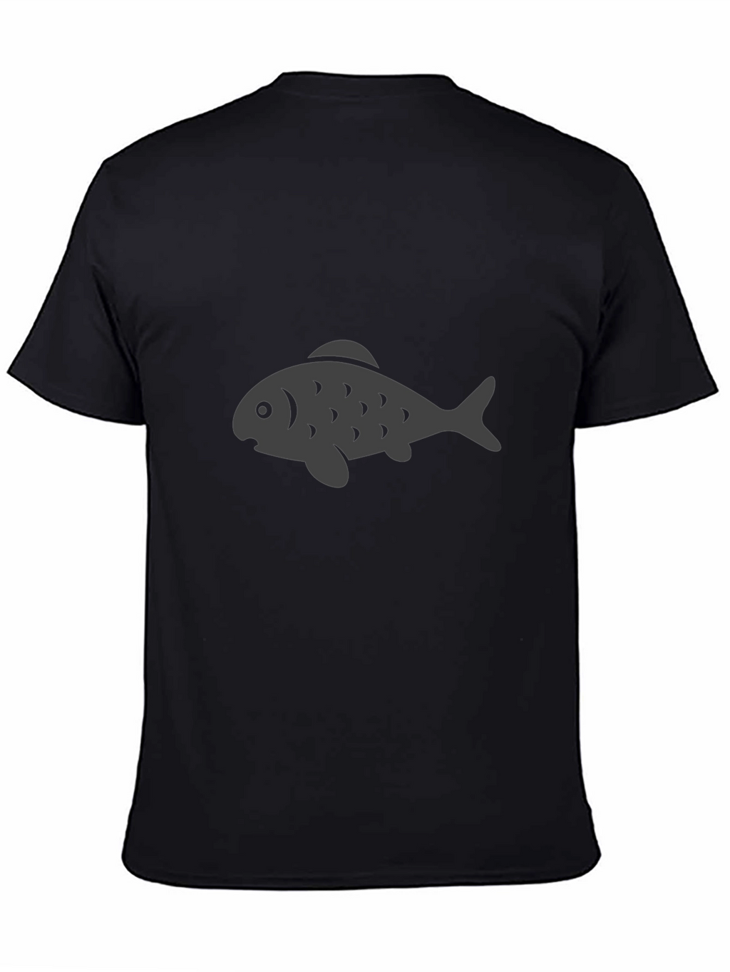 Black T-Shirt with Gray Fish Graphic
