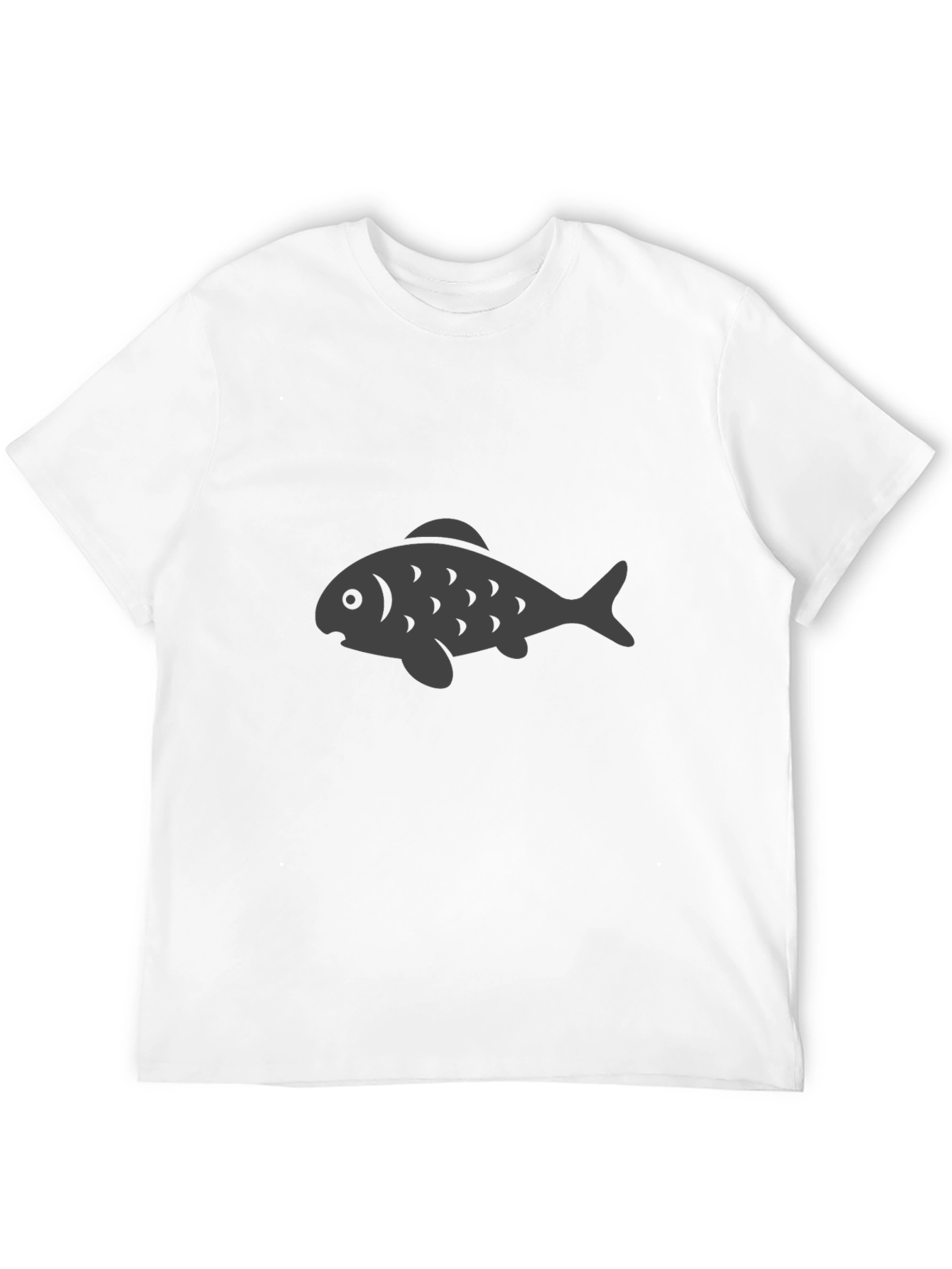 Black T-Shirt with Gray Fish Graphic