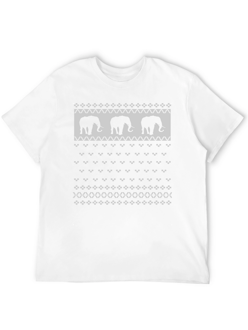 Elephant Christmas Sweater Pattern T-Shirt