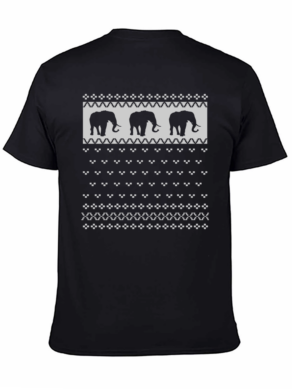 Elephant Christmas Sweater Pattern T-Shirt