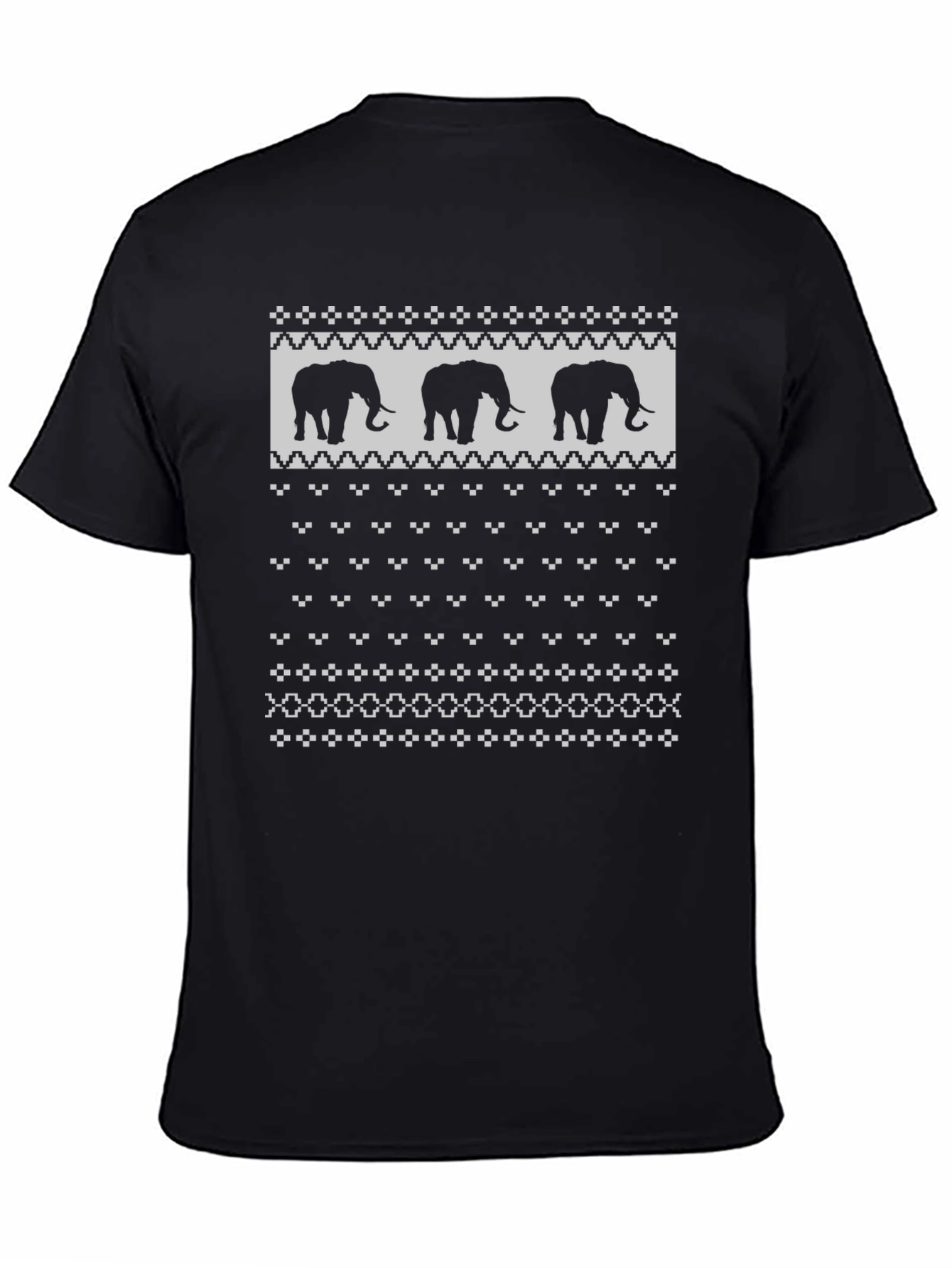 Elephant Christmas Sweater Pattern T-Shirt