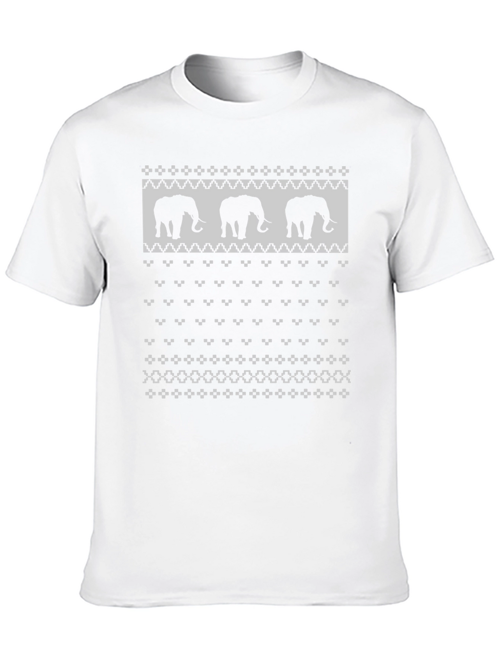 Elephant Christmas Sweater Pattern T-Shirt