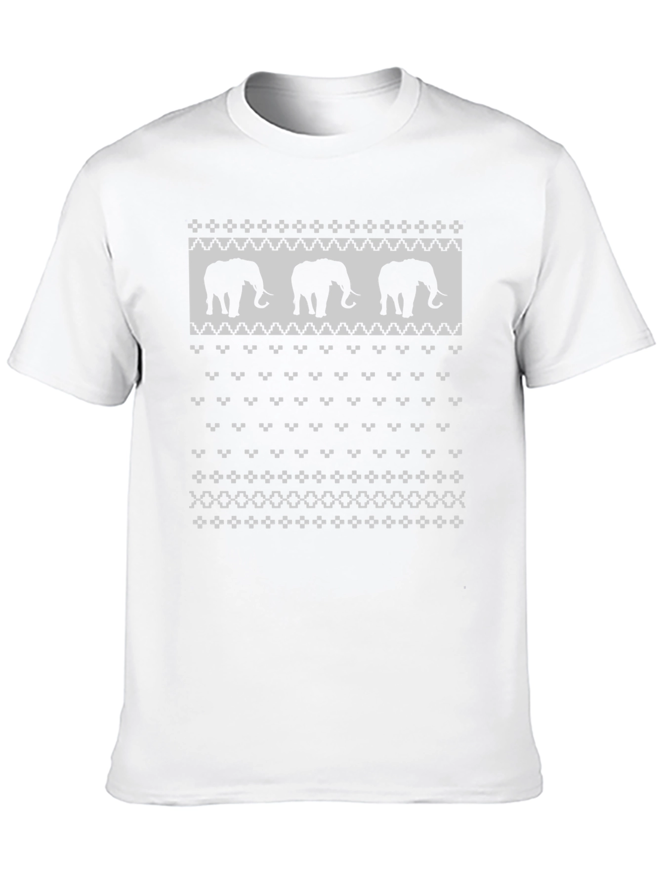 Elephant Christmas Sweater Pattern T-Shirt