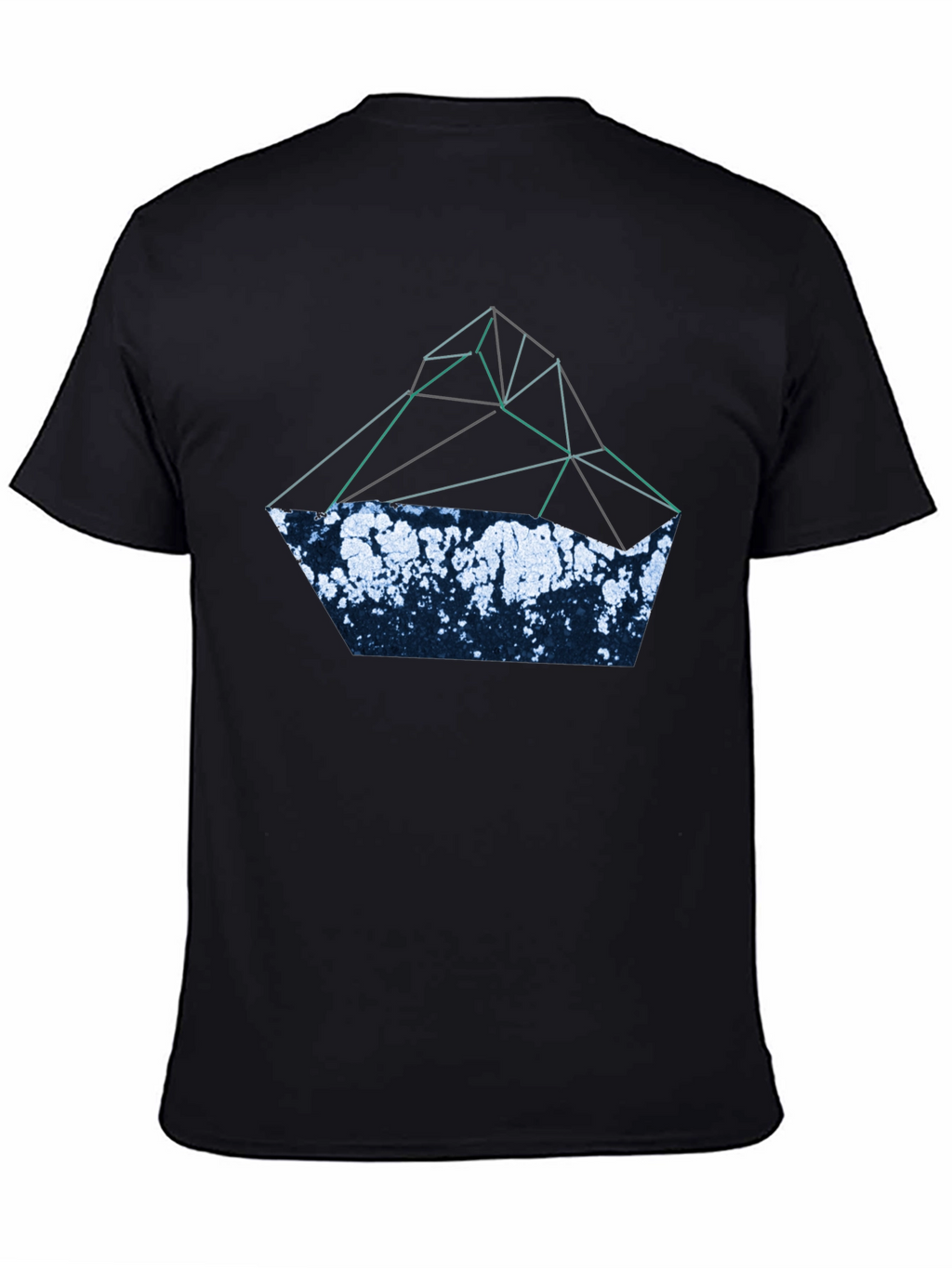 Abstract Geometric Mountain T-Shirt - Black