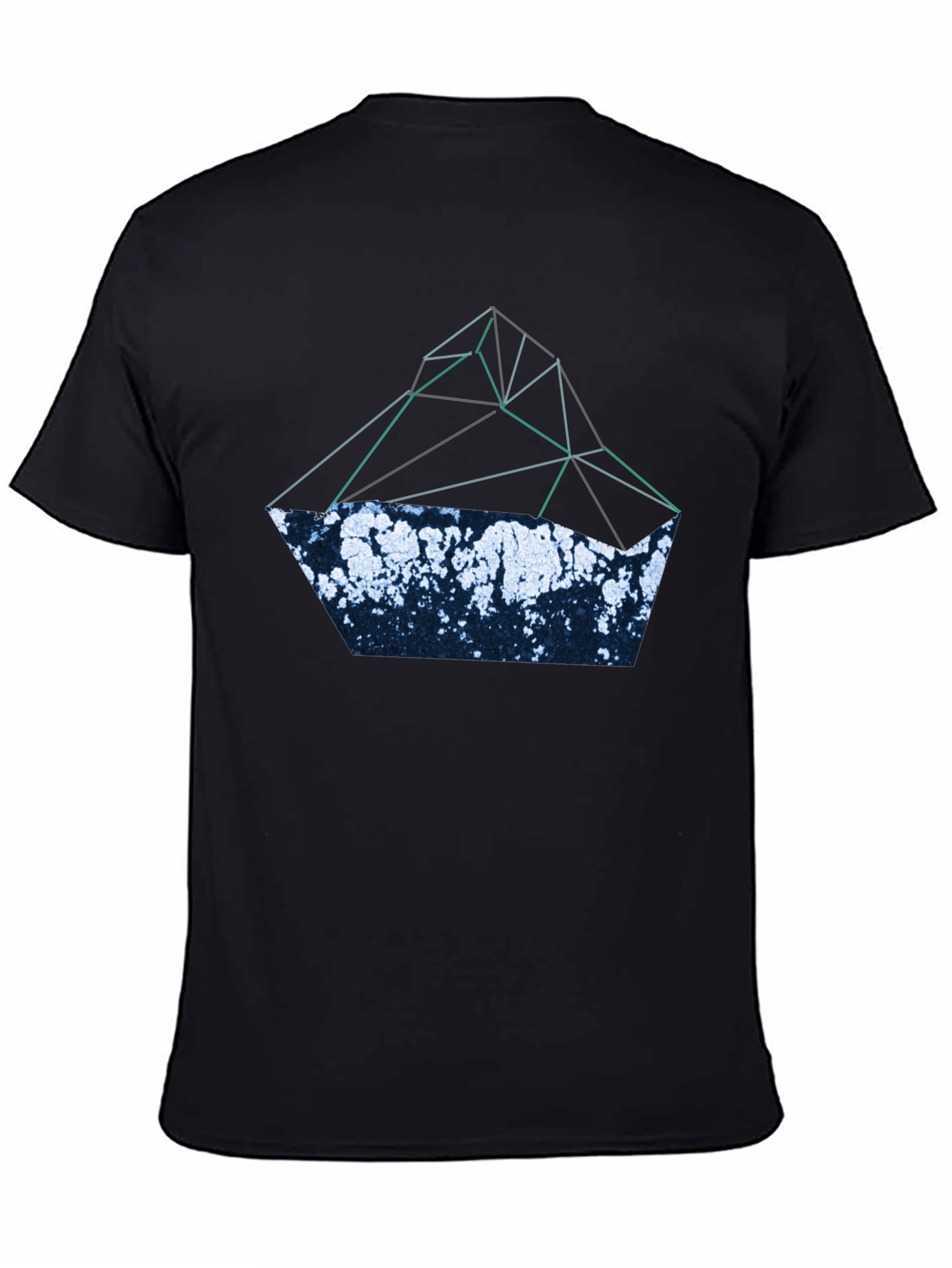 Abstract Geometric Mountain T-Shirt - Black