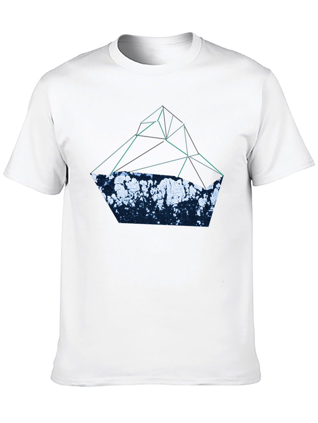 Abstract Geometric Mountain T-Shirt - Black