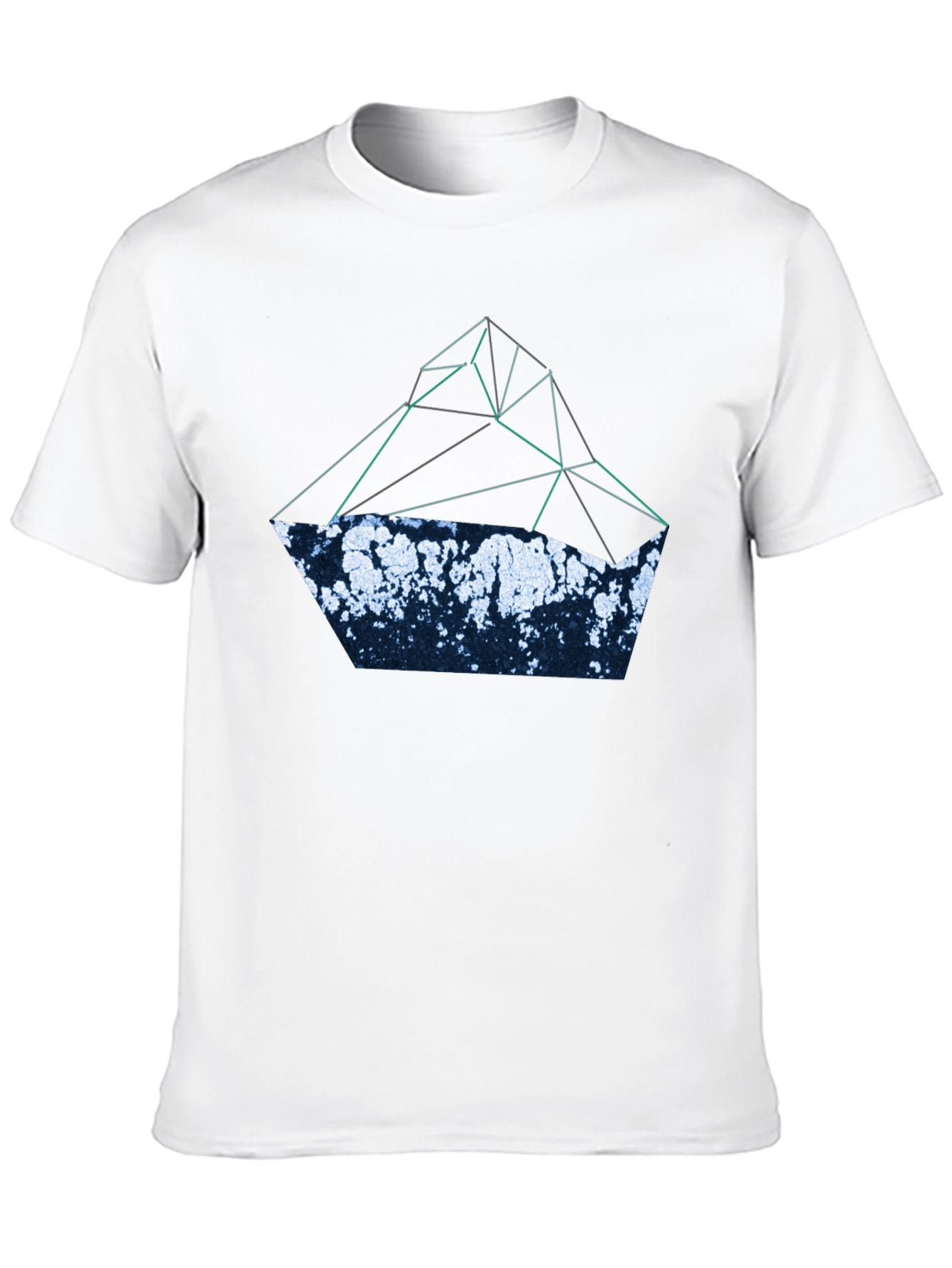 Abstract Geometric Mountain T-Shirt - Black