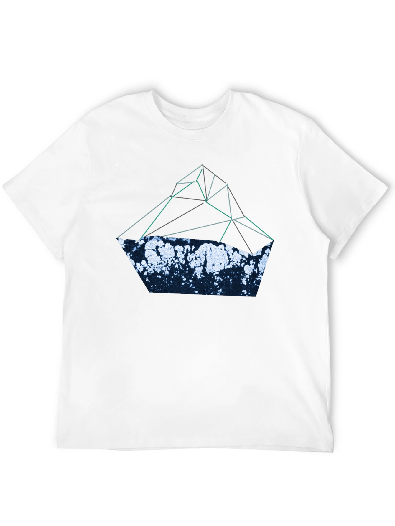 Abstract Geometric Mountain T-Shirt - Black