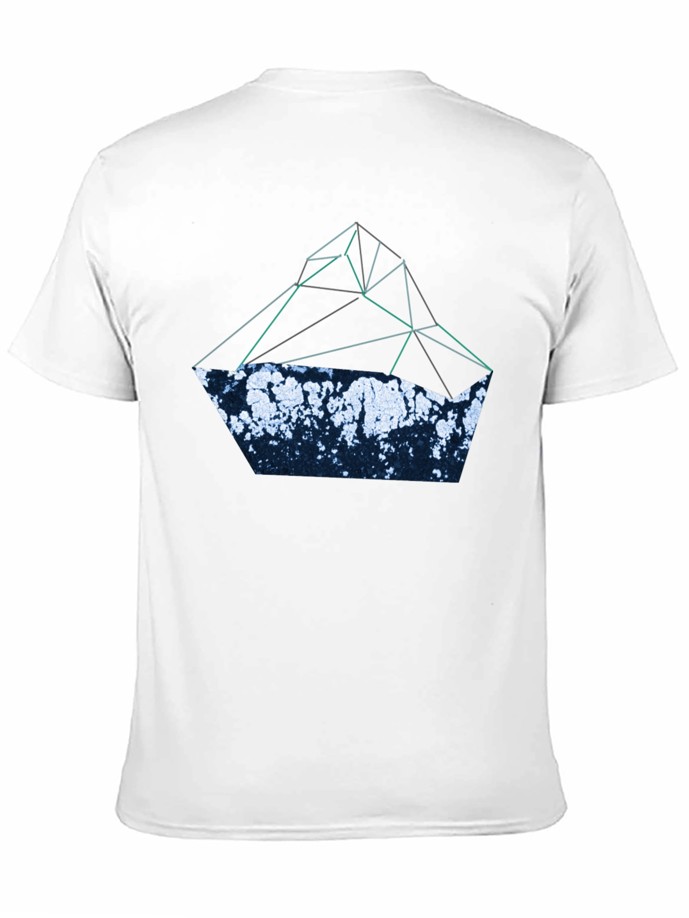 Abstract Geometric Mountain T-Shirt - Black