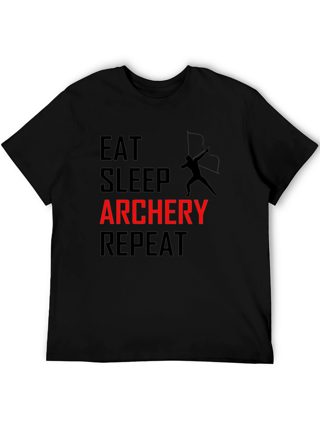 Eat Sleep Archery Repeat Black T-Shirt