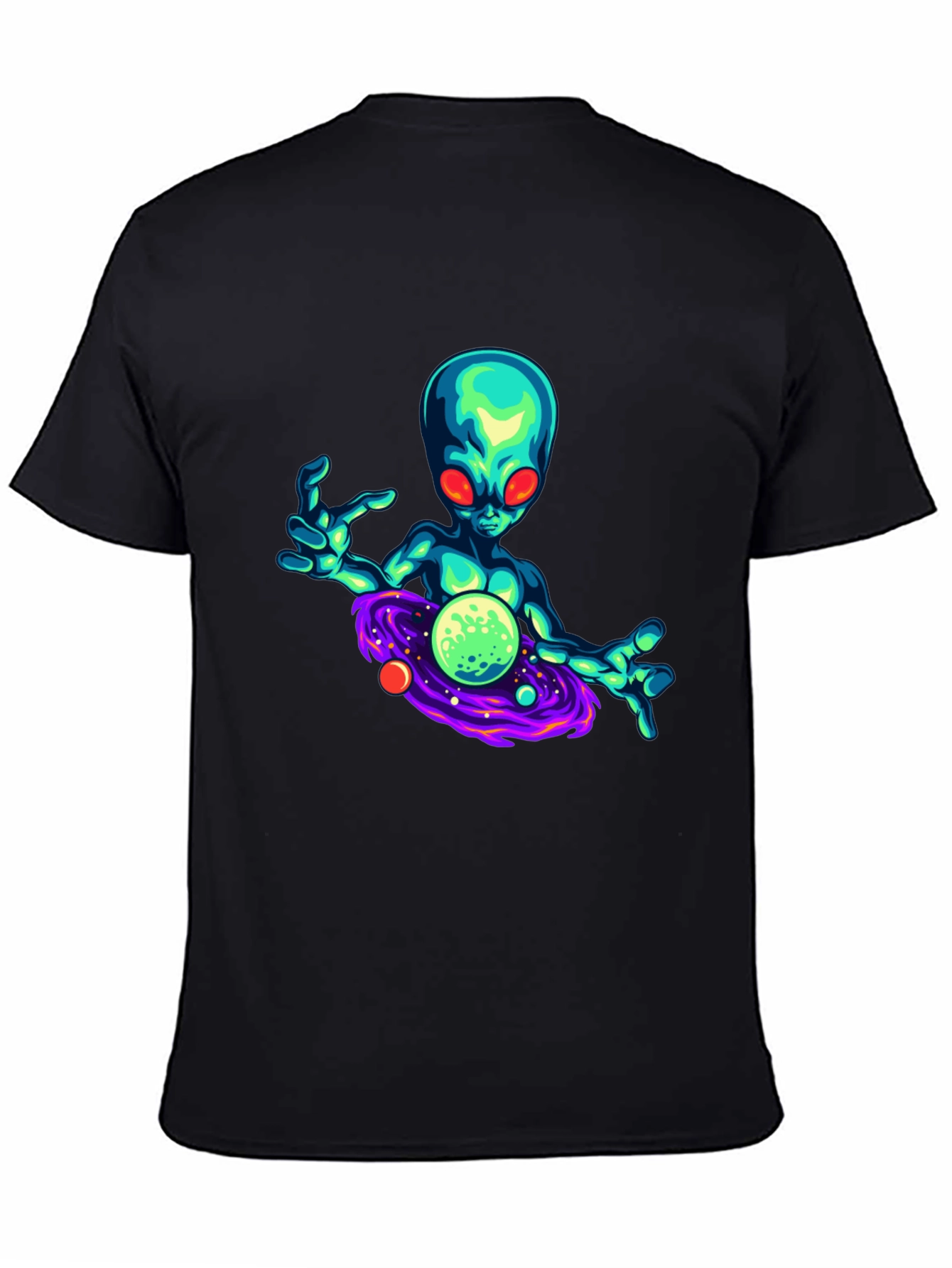 Alien Galaxy Graphic T-Shirt - Black