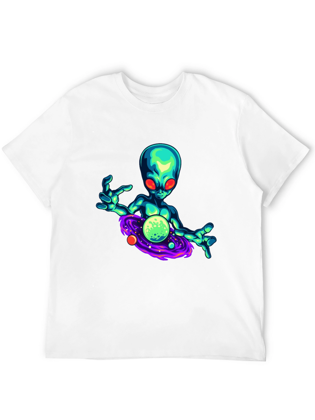 Alien Galaxy Graphic T-Shirt - Black