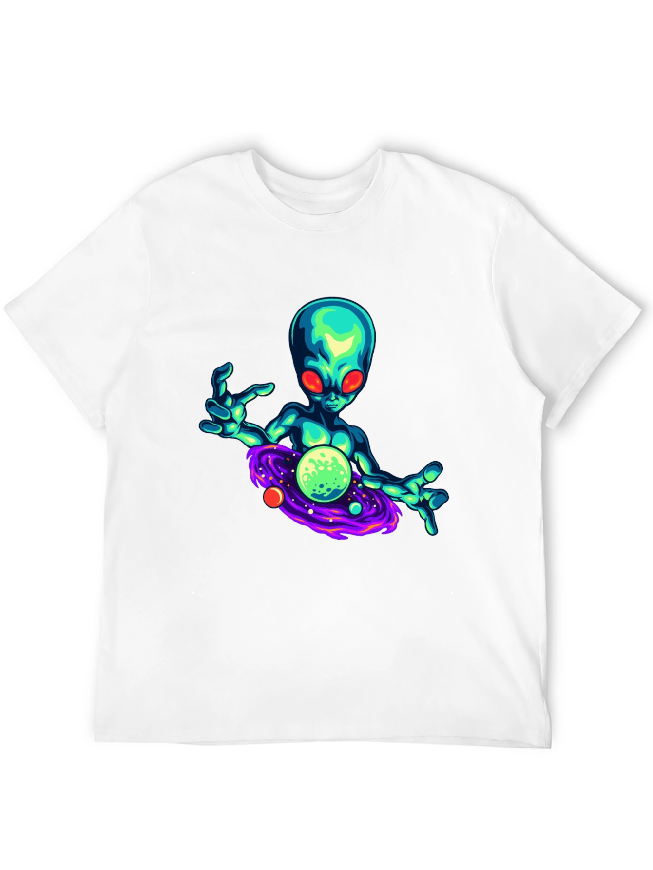 Alien Galaxy Graphic T-Shirt - Black