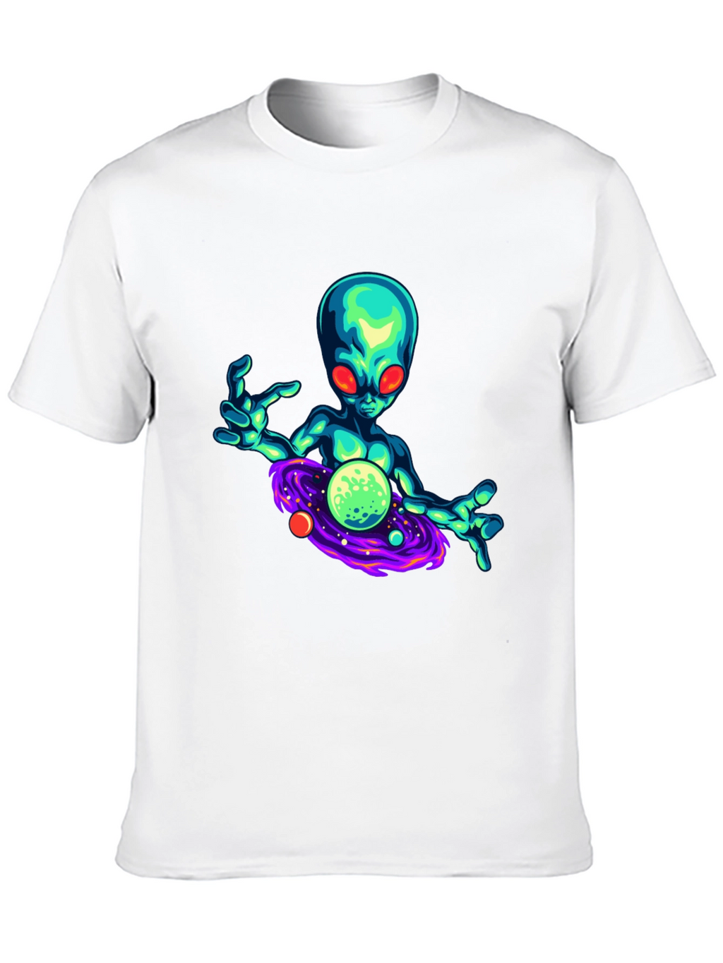 Alien Galaxy Graphic T-Shirt - Black