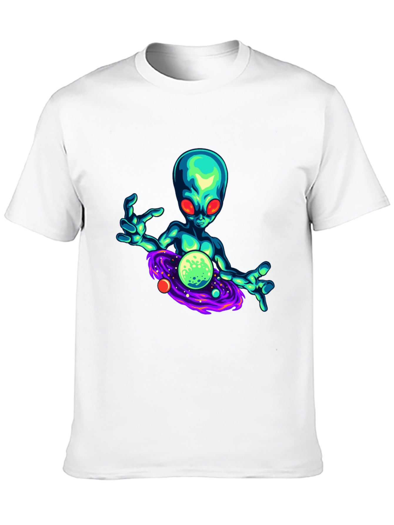 Alien Galaxy Graphic T-Shirt - Black