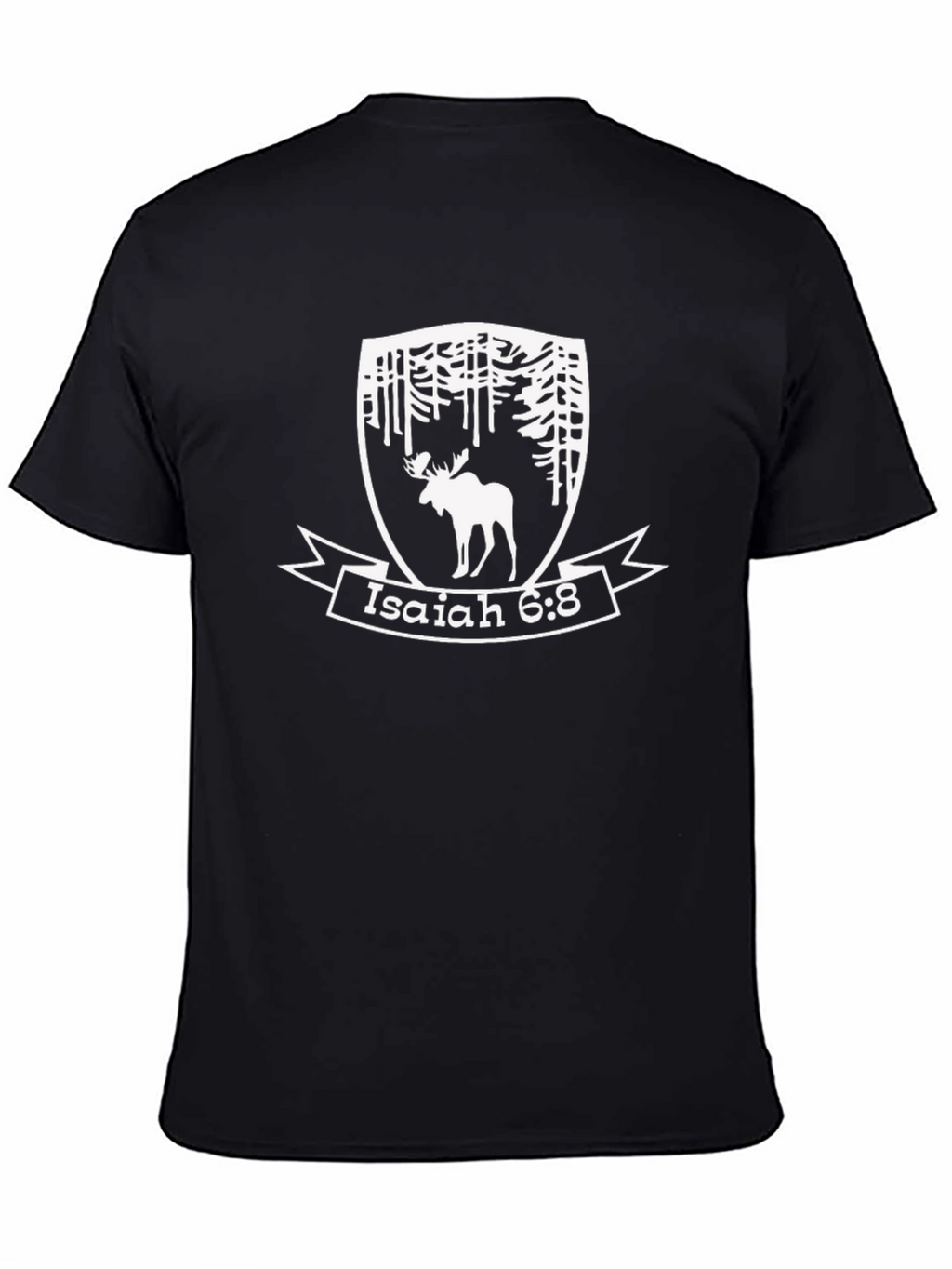 Isaiah 6:8 Moose T-Shirt - Forest Design