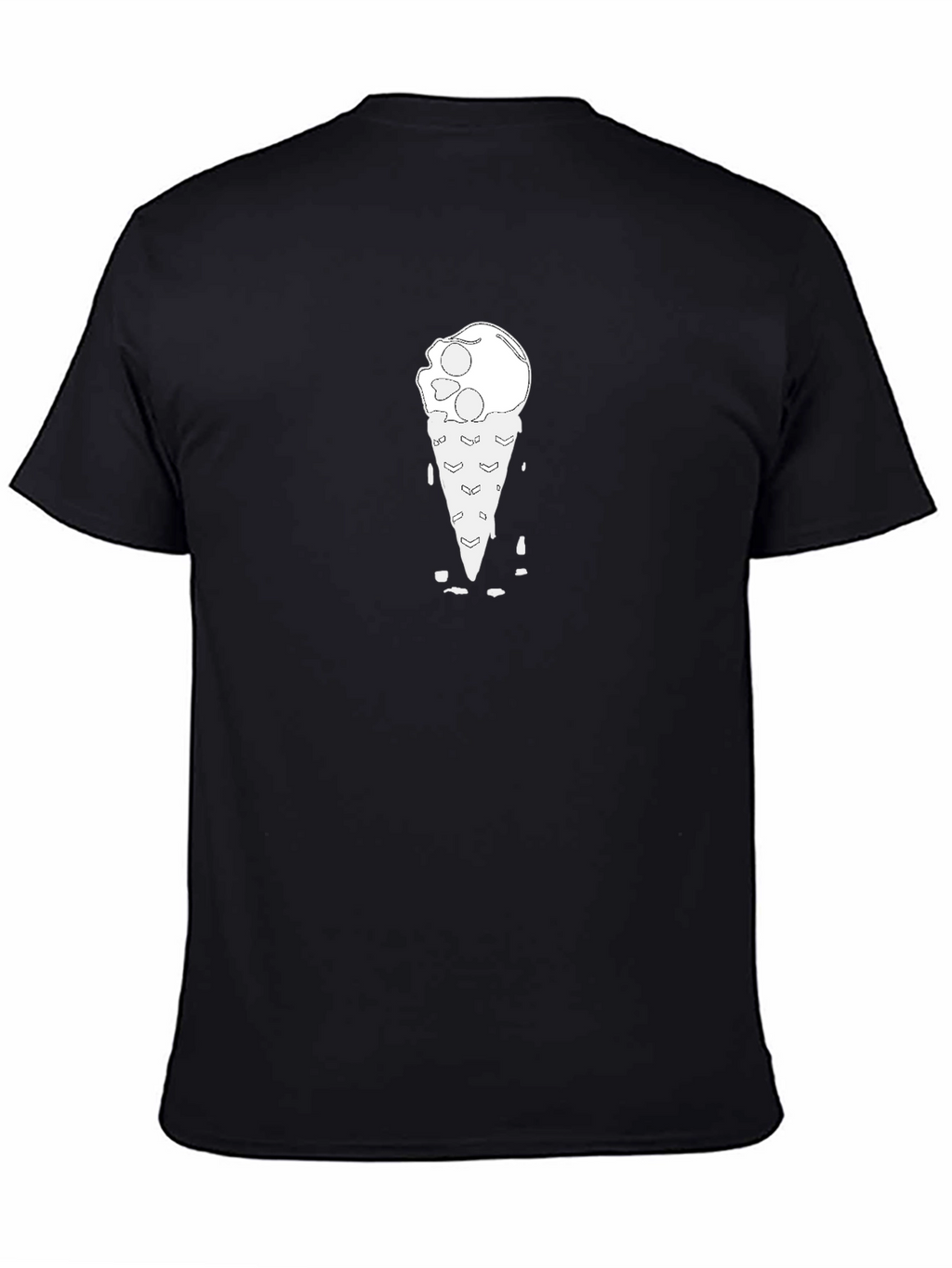 Skull Ice Cream Cone Black T-Shirt