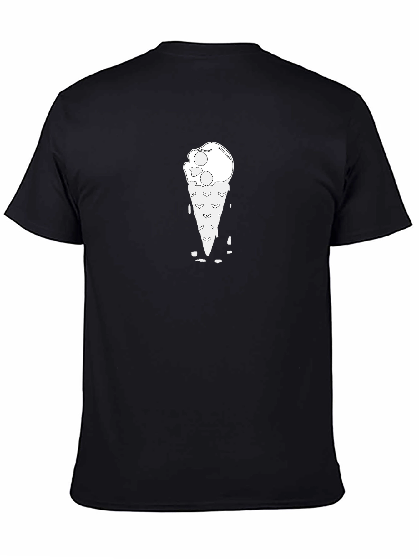 Skull Ice Cream Cone Black T-Shirt