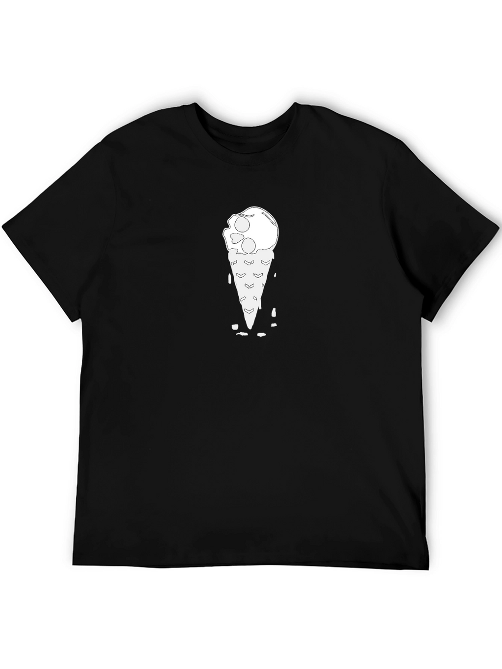 Skull Ice Cream Cone Black T-Shirt