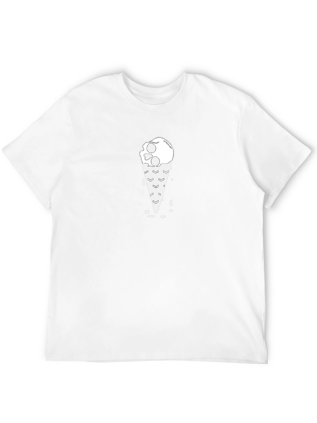 Skull Ice Cream Cone Black T-Shirt