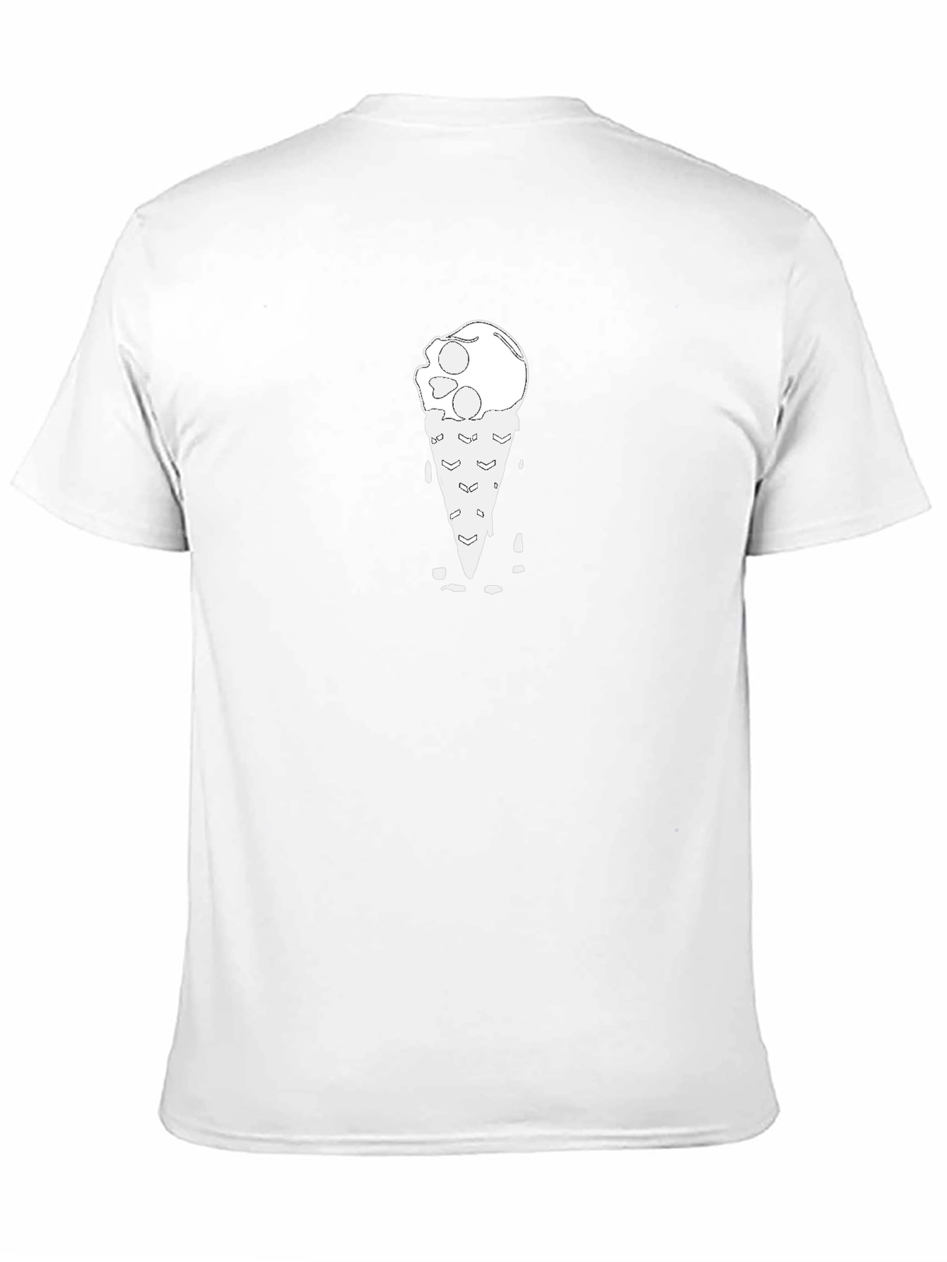 Skull Ice Cream Cone Black T-Shirt