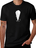 Skull Ice Cream Cone Black T-Shirt