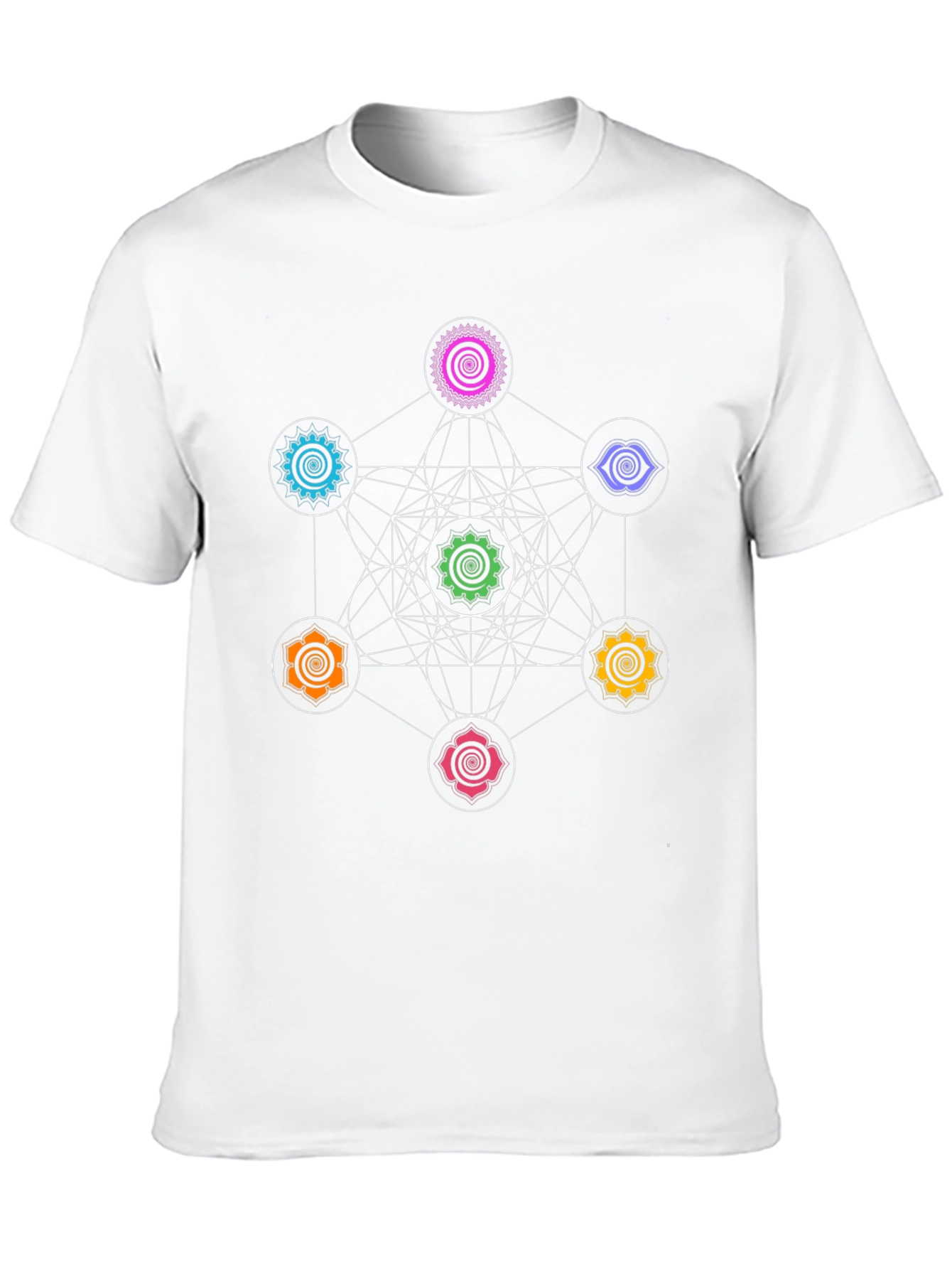 Metatrons Cube Chakra T-Shirt - Sacred Geometry Tee