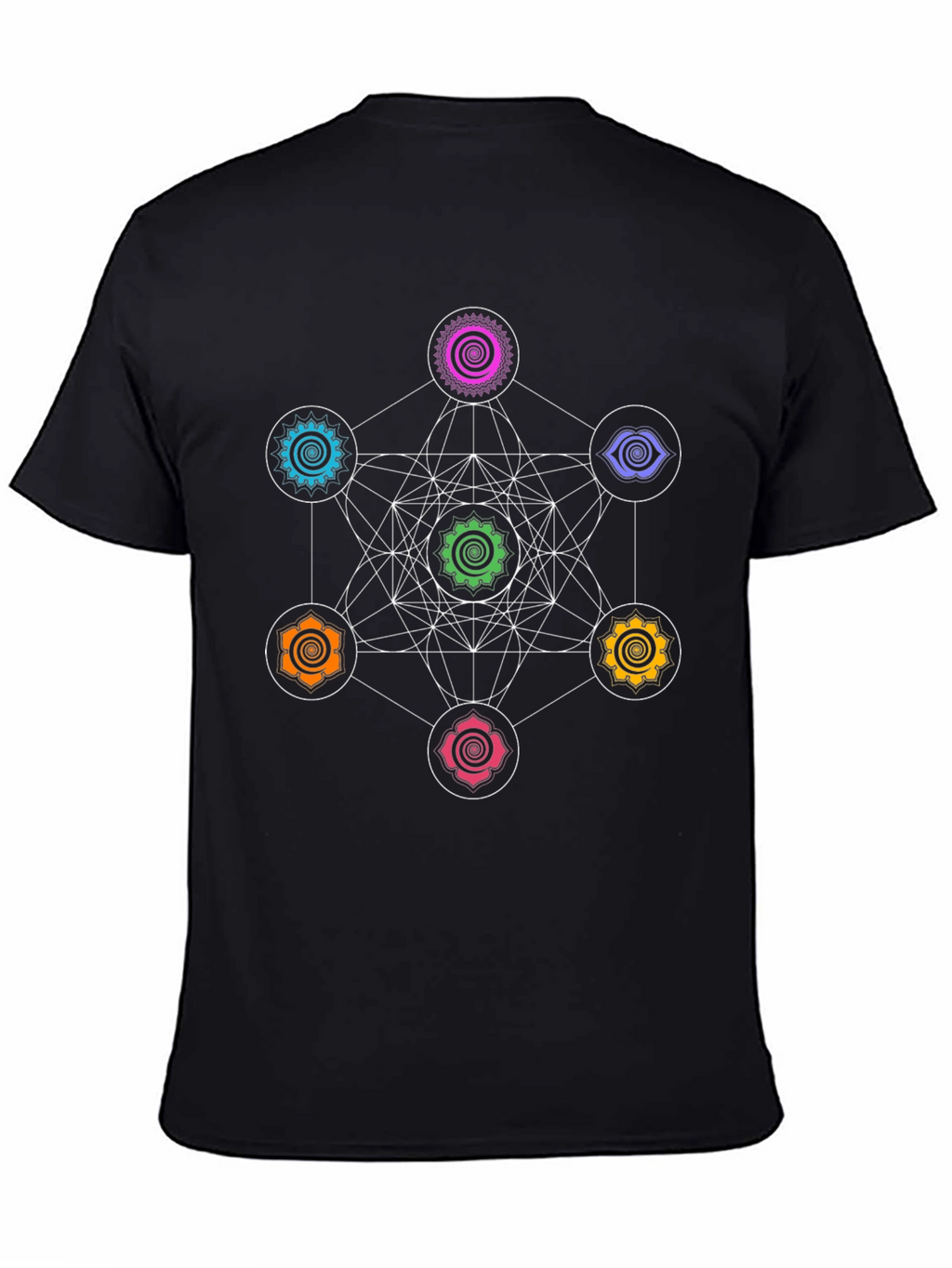 Metatrons Cube Chakra T-Shirt - Sacred Geometry Tee