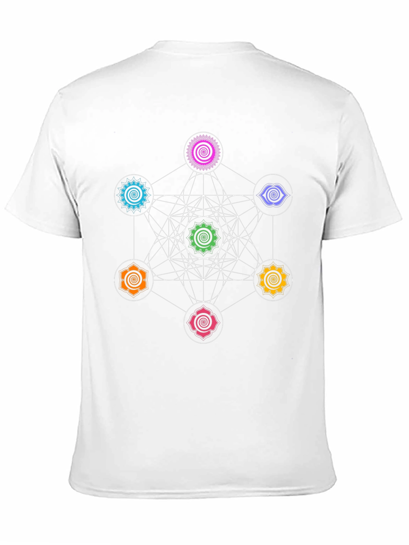 Metatrons Cube Chakra T-Shirt - Sacred Geometry Tee