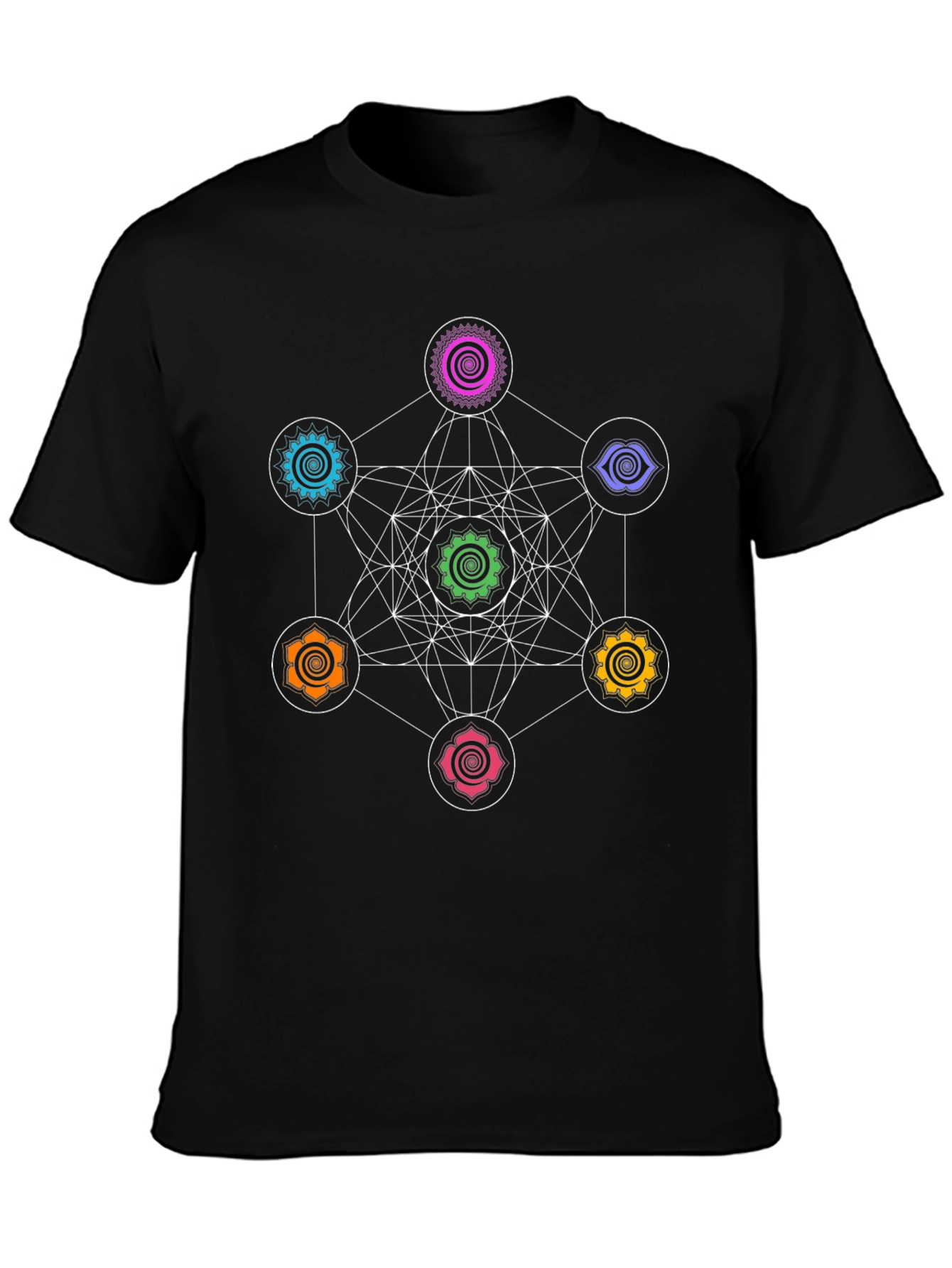 Metatrons Cube Chakra T-Shirt - Sacred Geometry Tee