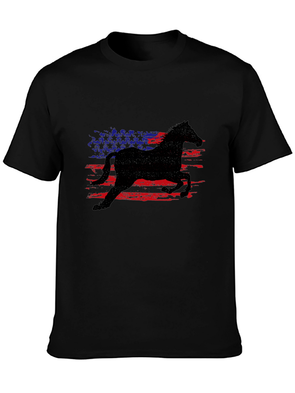 American Horse Flag Black T-Shirt