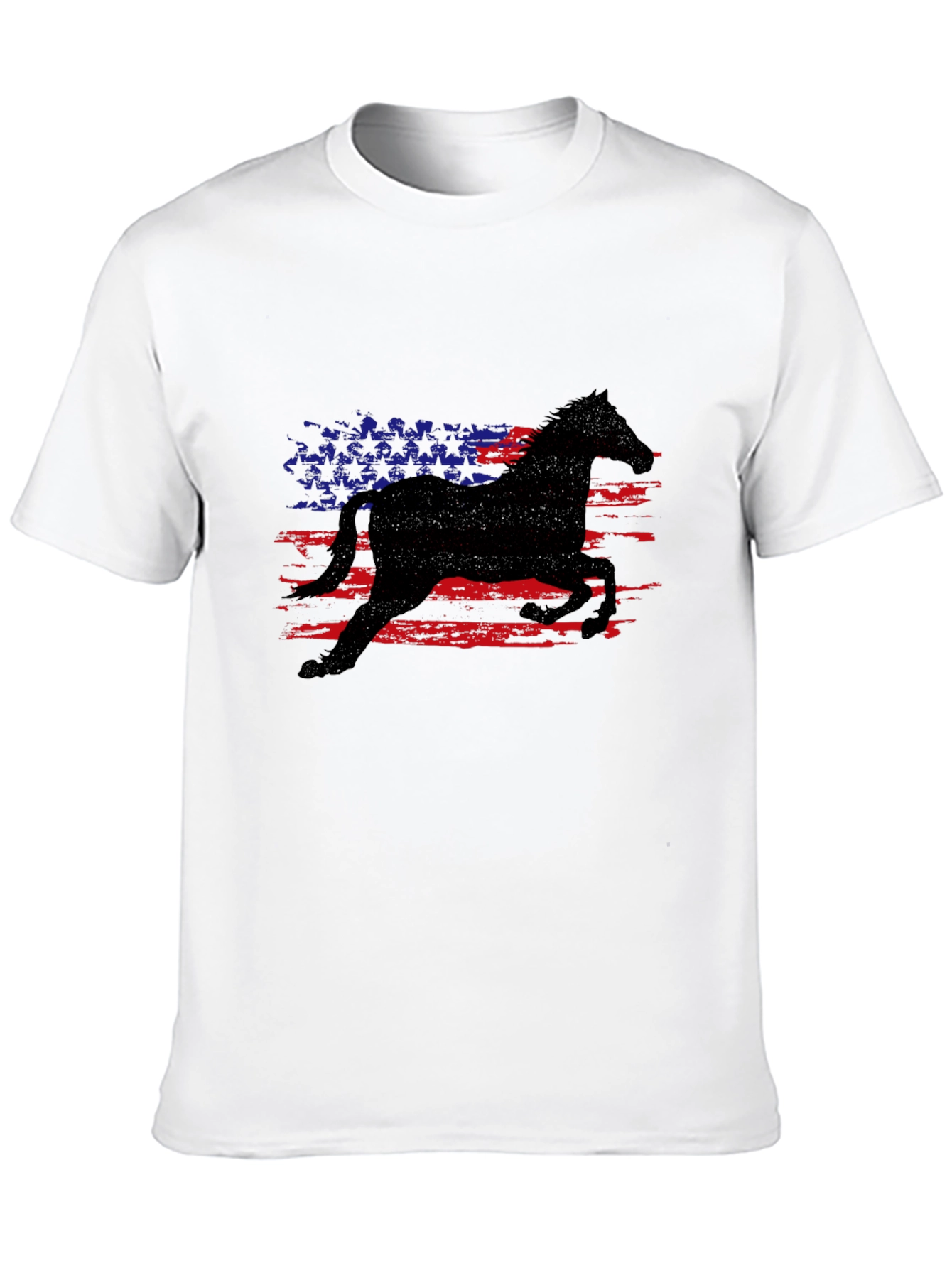American Horse Flag Black T-Shirt