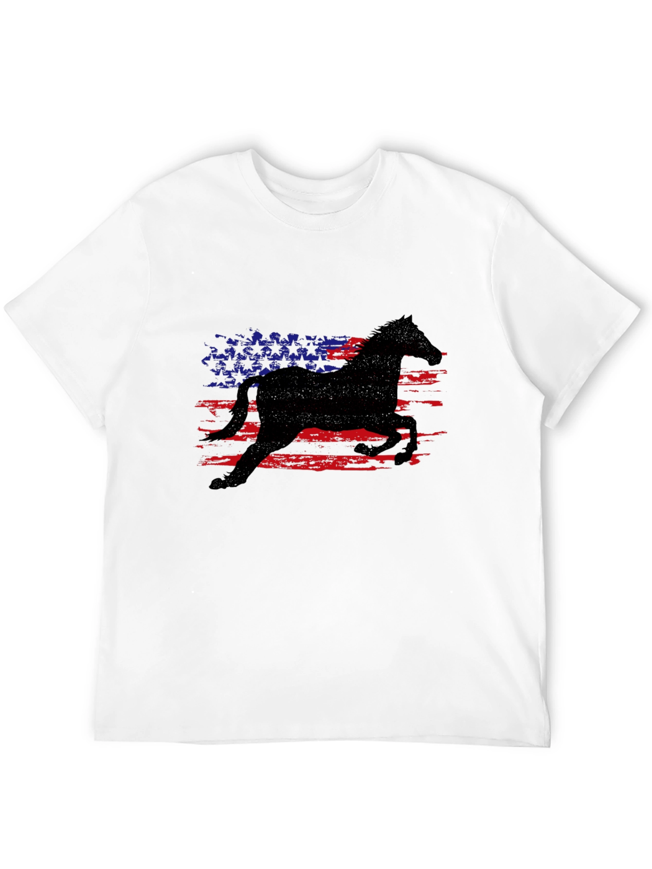 American Horse Flag Black T-Shirt