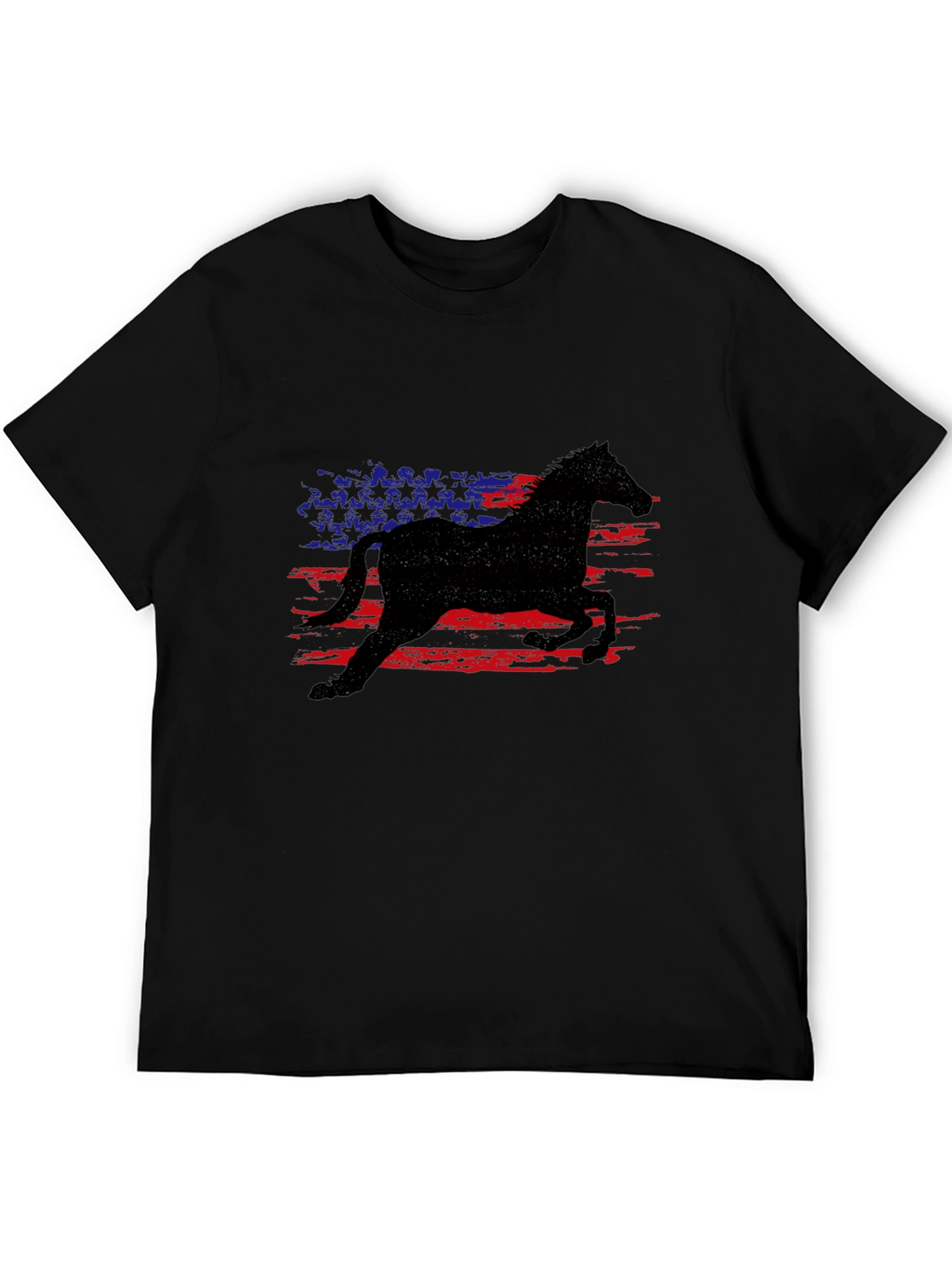 American Horse Flag Black T-Shirt