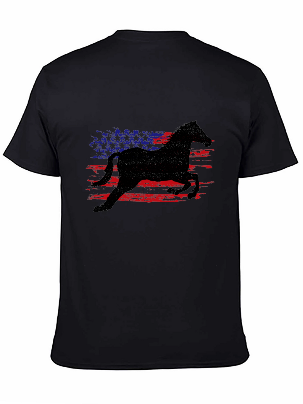 American Horse Flag Black T-Shirt