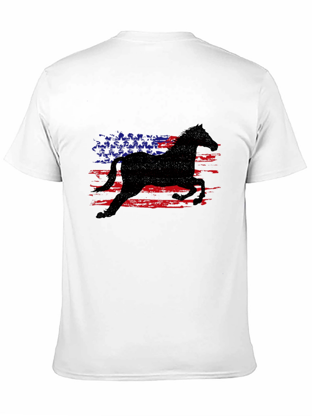 American Horse Flag Black T-Shirt