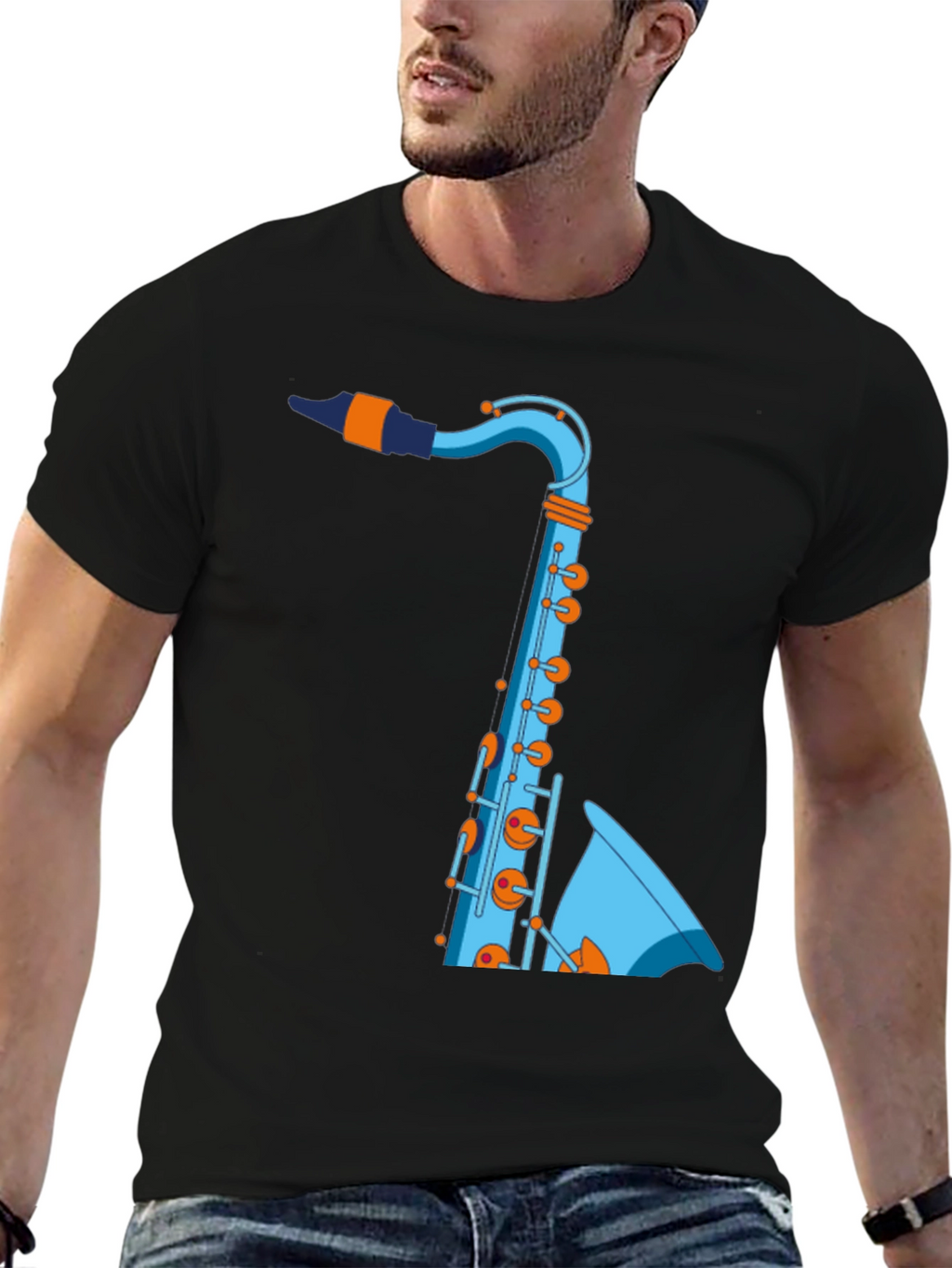 Saxophone Graphic T-Shirt - Cool Music Tee