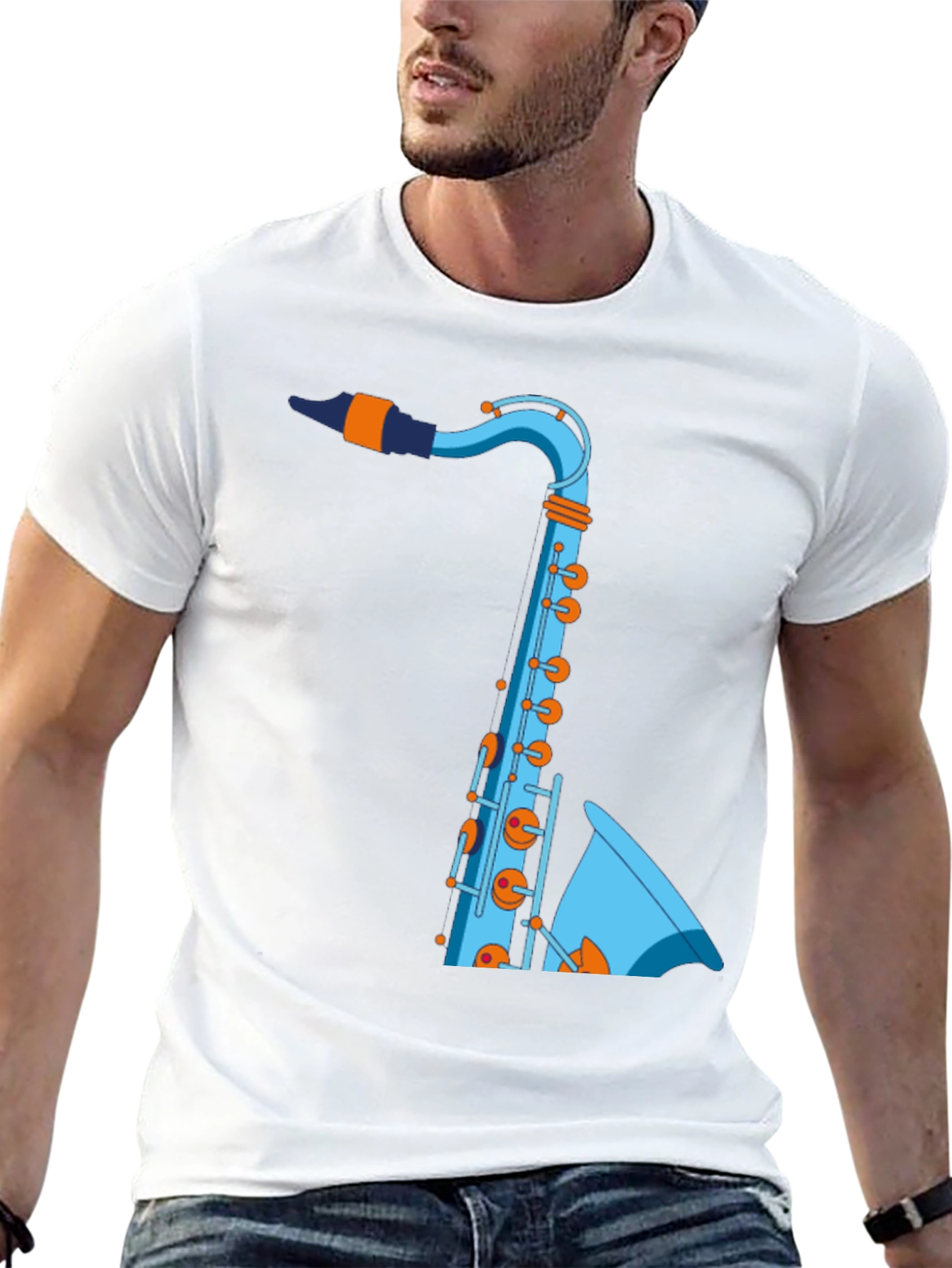 Saxophone Graphic T-Shirt - Cool Music Tee