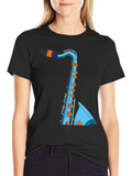 Saxophone Graphic T-Shirt - Cool Music Tee