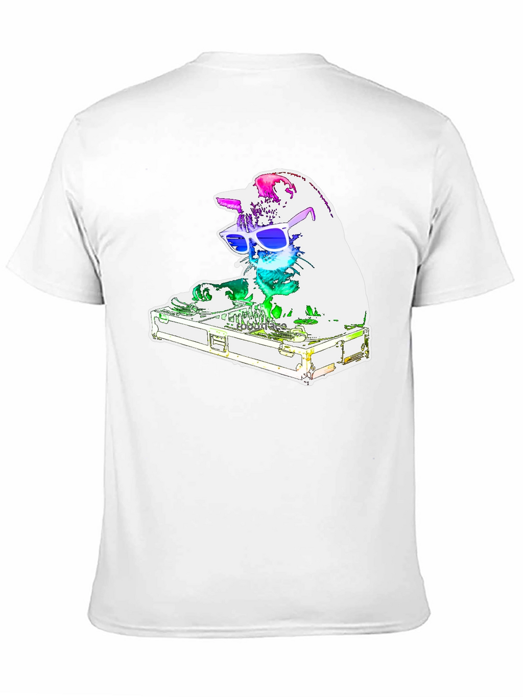 DJ Cat Graphic T-Shirt - Black Cotton Tee