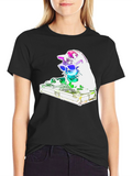 DJ Cat Graphic T-Shirt - Black Cotton Tee