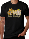 Peace Love Sheep Black T-Shirt